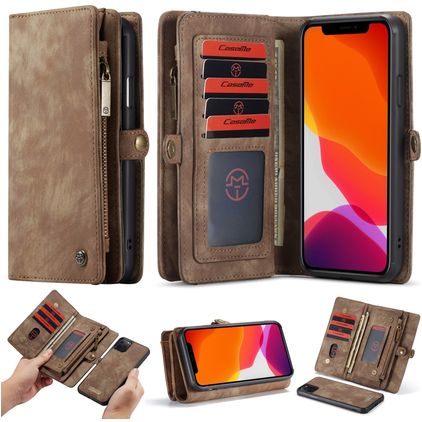 CaseMe 008 iPhone 11 Pro Coque Étui 2en1 avec coque amovible Portefeuille - Marron