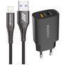 Mobigear Essentials - Simple USB-C Chargeur Apple Lightning 1 mètre Power Delivery 25W - Noir