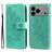 Mobigear Flowers Housse iPhone 17 Pro Max Etui Porte-Monnaie - Vert