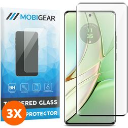 Mobigear Premium Motorola Edge 40 Verre trempé Protection d'écran - Compatible Coque - Noir (Lot de 3)