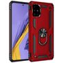Mobigear Armor Ring Coque Samsung Galaxy A51 Coque arrière Rigide Anti-Chocs avec Anneau-Support - Rouge