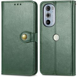 Mobigear Snap Button Housse Motorola Edge 30 Pro Etui Porte-Monnaie - Vert