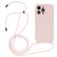 Mobigear Lanyard iPhone 14 Pro Coque avec cordon en Silicone - Sand Pink