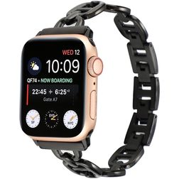 Mobigear Paris Bracelet Acier Apple Watch Fermeture boucle déployante - 42/41/40/38 mm - Noir