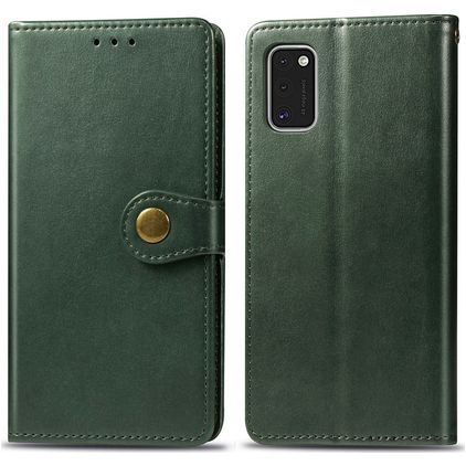 Mobigear Snap Button Housse Samsung Galaxy A41 Etui Porte-Monnaie - Vert