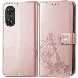 Mobigear Clover Housse OPPO Reno 8T 4G Etui Porte-Monnaie - Rose doré