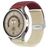 Mobigear Braided Dual Bracelet Nylon Smartwatch Fermeture à pince - Connexion universelle de 22 mm - Rouge / Lumière stellaire