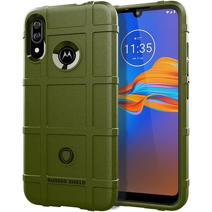 Mobigear Rugged Shield Coque Motorola Moto E6 Plus Coque arrière en TPU Souple Anti-Chocs - Vert