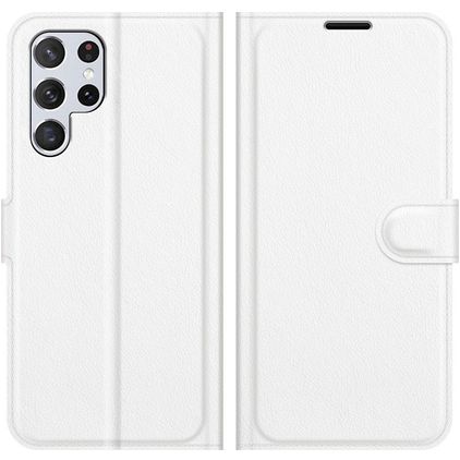 Mobigear Classic Housse Samsung Galaxy S22 Ultra Etui Porte-Monnaie - Blanc