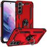 Mobigear Armor Ring Coque Samsung Galaxy S22 Coque arrière Rigide Anti-Chocs avec Anneau-Support - Rouge