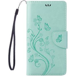 Mobigear Flowers Housse iPhone 7 Etui Porte-Monnaie - Turquoise