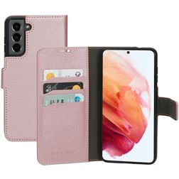 Mobiparts Saffiano Wallet Housse Samsung Galaxy S21 Etui Porte-Monnaie - Rose