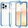 Mobigear Full Bumper Coque iPhone 14 Pro Coque arrière Rigide Anti-Chocs - Transparent / Bleu