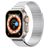 Mobigear Premium Loop Bracelet Milanais Apple Watch Fermeture magnétique - 42/41/40/38 mm - Argent