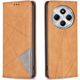 Mobigear Rhombus Slim Housse Xiaomi Redmi 14C Etui - Cognac
