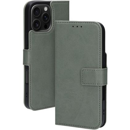 Mobiparts Classic Wallet MagSafe Housse iPhone 16 Pro Max MagSafe Etui Porte-Monnaie - Stone Green