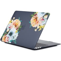 Mobigear Design MacBook Pro 14 Pouces (2021-2026) Coque - Fleurs noires - Model A2442 / A2779 / A2918 / A2992 / A3401 / A3112 / A3434 / A3427 / A3426