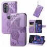 Mobigear Butterfly Housse Motorola Edge (2022) Etui Porte-Monnaie - Violet
