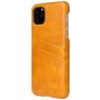Fierre Shann Premium Card Coque iPhone 11 Coque arrière avec Porte-Cartes - Cognac