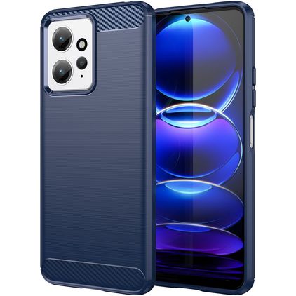 Mobigear Brushed Coque Xiaomi Redmi Note 12 Coque arrière en TPU Souple - Bleu
