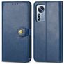 Mobigear Snap Button Housse Xiaomi 12 Pro Etui Porte-Monnaie - Bleu