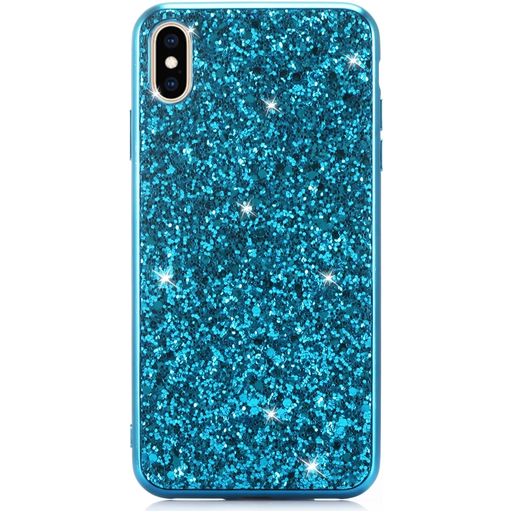 Mobigear Glitter Coque iPhone XR Coque arrière Rigide - Bleu