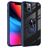Mobigear Crystal Ring Coque iPhone 14 Pro Coque arrière Rigide avec Anneau-Support - Transparent / Bleu