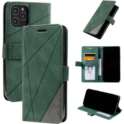 Mobigear Rhombus iPhone 12 Étui Portefeuille - Vert