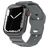 Mobigear Sport Armor Bracelet Silicone Apple Watch Fermeture à clou et passant - 49/46/45/44 mm - Gris