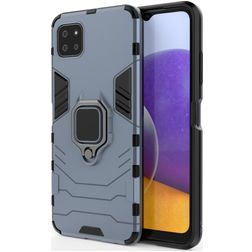 Mobigear Armor Ring Coque Samsung Galaxy A22 5G Coque arrière Rigide Anti-Chocs avec Anneau-Support - Bleu