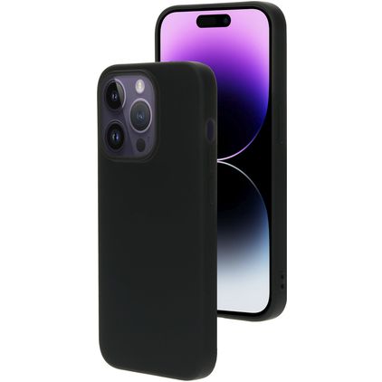 Mobiparts Coque iPhone 14 Pro Coque arrière en Silicone - Noir