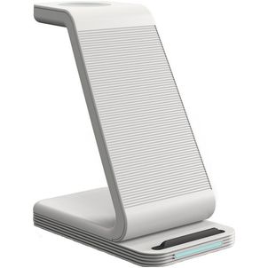 Mobigear PowerStack 3in1 Station de Charge QI pour Smartphone / AirPods & Apple Watch - Blanc