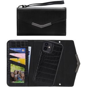 Mobilize Elegant Magnet iPhone 12 Pro Détachable 2in1 Pochette - Black Croco