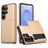 Mobigear Card Coque Samsung Galaxy S26 Ultra Coque arrière Rigide Anti-Chocs avec Porte-Cartes - Or