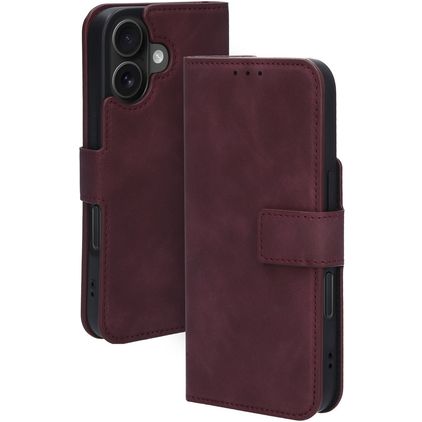 Mobiparts Classic Wallet MagSafe iPhone 16 Étui Portefeuille - Velvet Red