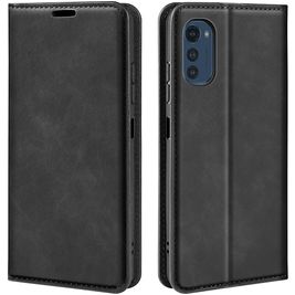 Mobigear Retro Slim Housse Motorola Moto E32 Etui Porte-Monnaie - Noir