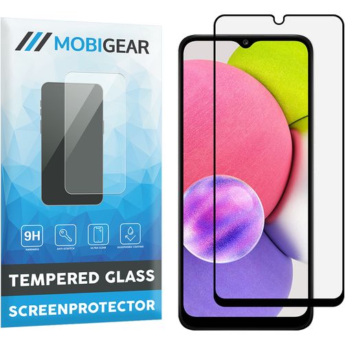Mobigear Premium Samsung Galaxy A03s Verre trempé Protection d'écran - Compatible coque - Noir