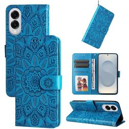 Mobigear Sunflower Housse Samsung Galaxy S25 Edge Etui Porte-Monnaie - Bleu