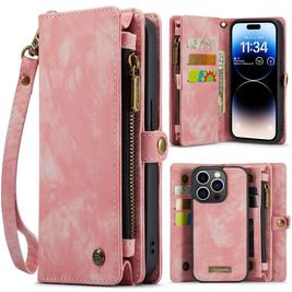Caseme 008 Housse iPhone 14 Pro Etui avec Coque Détachable Porte-Monnaie - Rose