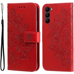Mobigear Flowers Housse Samsung Galaxy S23 Etui Porte-Monnaie - Rouge
