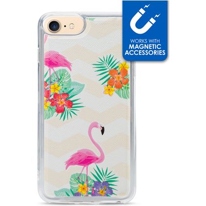 My Style Magneta Coque iPhone 7 Plus Coque arrière en TPU Souple - Flamingo