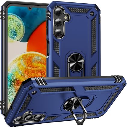 Mobigear Armor Ring Coque Samsung Galaxy A24 Coque arrière Rigide Anti-Chocs avec Anneau-Support - Bleu
