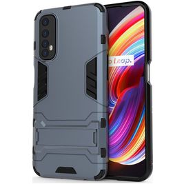 Mobigear Armor Stand Coque Realme 7 Coque arrière Rigide Anti-Chocs avec Support Amovible - Bleu
