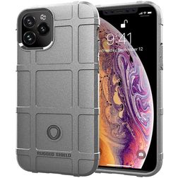Mobigear Rugged Shield iPhone 12 Pro Max TPU souple Coque arrière Antichoc - Gris