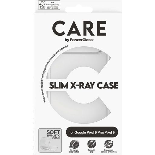 CARE by PanzerGlass Fashionable Coque Transparente Google Pixel 9 Coque arrière en Silicone - Transparent