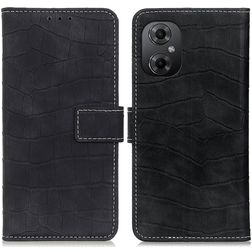 Mobigear Croco Housse POCO M5 Etui Porte-Monnaie - Noir