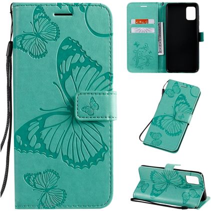 Mobigear Butterfly Samsung Galaxy A51 Étui Portefeuille - Turquoise