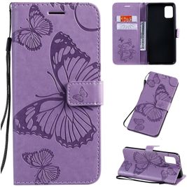 Mobigear Butterfly Housse Samsung Galaxy A51 Etui Porte-Monnaie - Violet