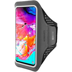 Mobiparts Comfort Fit Brassard Téléphone Samsung Galaxy A70 Brassard Coque de Sport en Neoprène - Noir