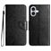 Mobigear Flowers Housse iPhone 16 Etui Porte-Monnaie - Noir